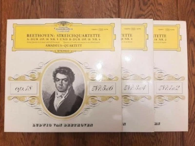 Amadeus-Quartet, Beethoven string quartet No.1-6. 3xLP DGG SLPM 138891/92/93 .NM - Image 1 of 4