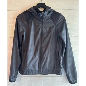 IVIVVA Windbreaker Hooded Black Full Zip Jacket Girls Size 14 - Picture 1 of 8