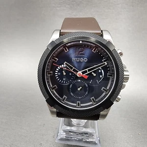 Hugo Boss Impre Watch Men 46mm Blue Dial Stainless Steel Daydate Round 659303227 - Picture 1 of 11