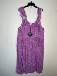 Ava & Viv 4X Sleeveless Ruffle Scoop Neck Purple Red Polka Dot Long Dress New - Picture 1 of 11