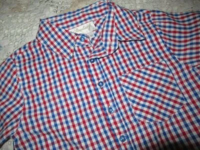 nwot Strasburg red white blue check short sleeve button shirt boys 5 - Image 1 of 2
