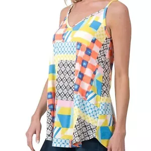 Zenana Bohemian XL Print Front & Back Reversible Spaghetti Cami Tank Top - Picture 1 of 6