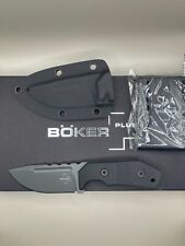 Boker Little Dvalin Fixed Blade Knife, Black G-10 Handles, Kydex Sheath 02BO033