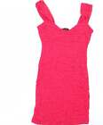 River Island Womens Pink Polyester Bodycon Size 8 Square Neck
