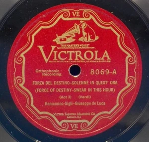 12" Beniamino Gigli & Giuseppe De Luca 78 Forza Destino / Boheme Ahh Mimi BX1 - Picture 1 of 2