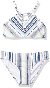Splendid Girls' 243601 High Neck Bikini Top Retro Bottom Set Swimwear Size 10 - Picture 1 of 2
