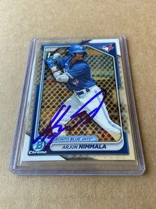 Signed 2024 Bowman Draft Chrome Arjun Nimmala Toronto Blue Jays Autographed - Picture 1 of 2