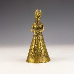 Antique Victorian Brass Or Bell Bronze Lady Bell - Tudor Style Lady - Picture 1 of 5