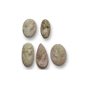 Lot of 5 Vintage Carved Cameos - Picture 1 of 2