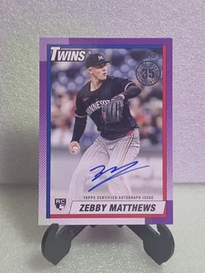 Zebby Matthews Rc 2025 Topps Series 2 - 1990 On Card Autograph Twins - Picture 1 of 8