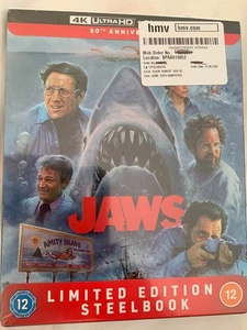 Jaws 4K UHD Blu ray Limited edition steelbook 50th Anniversary sealed UK - Picture 1 of 2