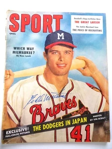 Eddie Mathews Signed Autographed Magazine SPORT 1957 Braves JSA AG71424 - Picture 1 of 4