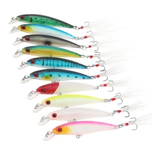 Traje de señuelo de pesca 3D Eyes Minnow cebo duro para pesca de carpa trucha lubina EE. UU. (10 piezas) - Imagen 1 de 12