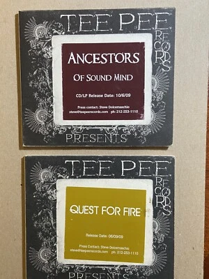 Tee Pee Records Two Cd PROMO Lot- Quest For Fire & Ancestors of sound mind CD Foto 1 de 3