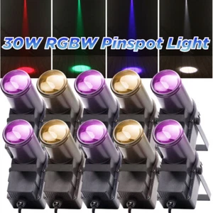 10 Stück 30W PinSpot Bühnenlicht RGBW LED DMX Licht Club Party Show Disco Strahler - Bild 1 von 17