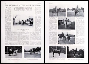 1924 "Iniciación del Joven Ecuestre" Niños Caballos Fotos De Colección Artículo Mag - Imagen 1 de 1