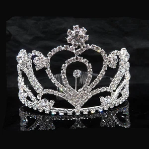 Clear Rhinestone Dimond Tiara Wedding Bridal Crown Headband Hairpiece Comb UK - Picture 1 of 5