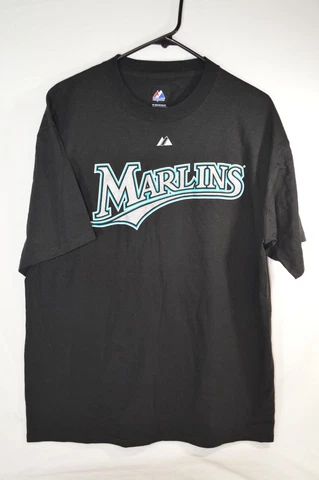Dan Uggla #6 Florida Marlins T-Shirt Adult L Black MLB Baseball Majestic T6 Cover