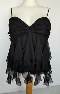 JS Collections Women's Camisole Bustier Top Black Zip Padded Bust Lined Sz 4 NEW - Picture 1 of 7