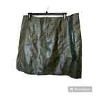 Skies Are Blue Curvy Green Animal Snakeskin Faux Leather Skirt 3X New