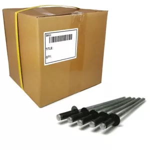 Aluminum Pop Rivets #4-4, 1/8" x 1/4" Grip Black Blind Rivet Bulk Box 10,000pcs - Picture 1 of 3