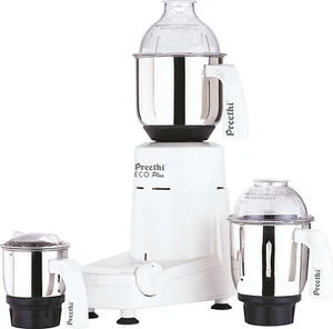 Preethi Eco Plus Mixer Grinder 110-Volt for use in USA/Canada, White, 3-Jars - Picture 1 of 3