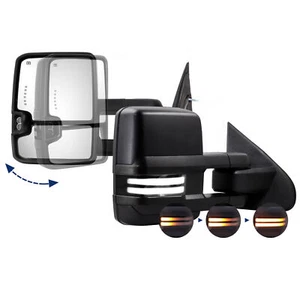 Power Fold Tow Mirrors For 14-19 GMC Silverado Sierra Dynamic Lights Temp Sensor - Picture 1 of 8
