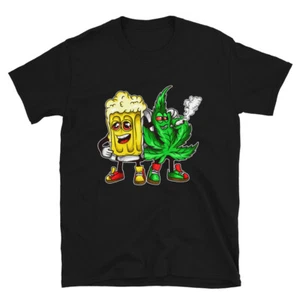 Beer Buds Funny Weed Cannabis Marijuana Lovers 420 Stoner Hippie Gift T-Shirt - Picture 1 of 6