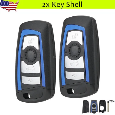 2 For BMW 1 3 5 Series 320i 328i 528i  Remote Key Fob Shell Case 4 Button Blue - Image 1 of 4