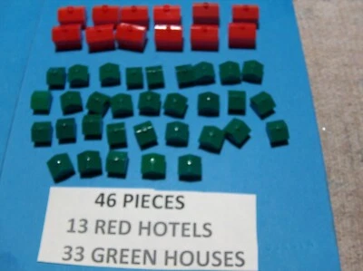 Monopoly HOUSES & HOTELS Red and Green Lot of 46 FREE SHIPPING - Image 1 of 3
