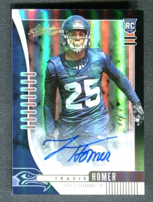 2019 Absolute Signature Rookies Spectrum Black #187 Travis Homer 1/1 A45 188 - Image 1 of 2