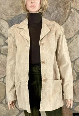 Bagatelle Suede Leather Jacket Tan Coat Western Collared Women’s M - Image 1 of 4
