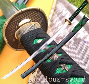 Bamboo sty saya tsuba sharp damascus folded steel japanese sword katana - Picture 1 of 10