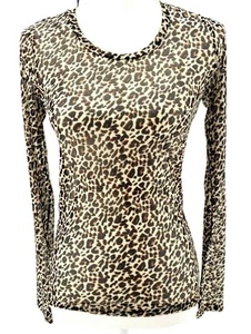 SPARKZ COPENHAGEN Leopard Animal Print Long Sleeve Top Tee XS S M - Picture 1 of 6