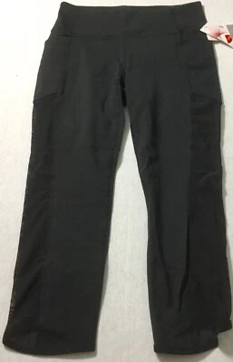 Athleta High Rise Chaturanga To Town Mesh Capri 591402 Black Size M - Image 1 of 4