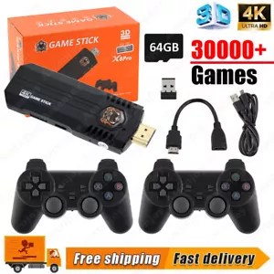 4K Retro Game Consoles Plug&Play 30000+ Video Game Stick +2 Wireless Controllers - Picture 1 of 21