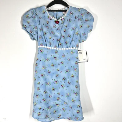 NWT Vintage 90's Girls Expressions blue Floral Lace Holiday Dress sz 6x - Image 1 of 4
