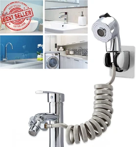 Sink Faucet Rinser Sprayer Set for Dog Baby Hair Wash with Hose Diverter Chrome - Picture 1 of 12