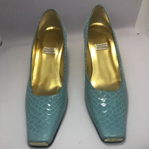 Classic Pump Leather Snake Hitsman Timothy Shoes Non Slip Sole Size 6.5 blue - Picture 1 of 10