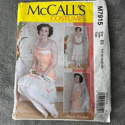 McCalls M7915 Costume Pattern Angela Clayton Undergarment Corset E5 14 22 Uncut - Image 1 of 4