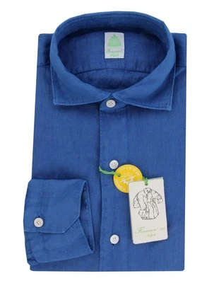 Camisa de lino azul Finamore Napoli $400 - extra delgada - (FN7162413) Foto 1 de 4