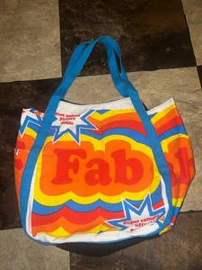 Vintage FAB Luna Claire Bright Colorful Beach Multicolor Tote Bag Canvas - Picture 1 of 16