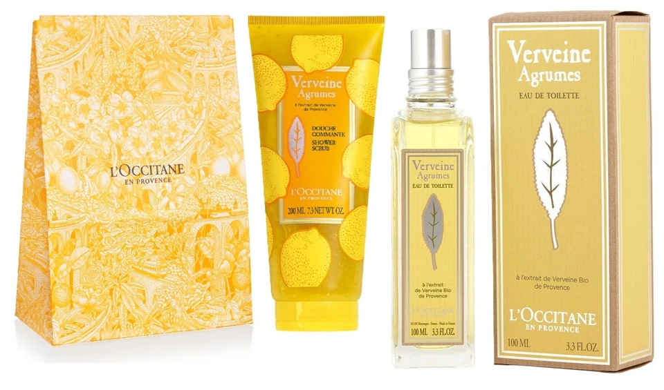 L'Occitane En Provence Verveine Agrumes EDT Spray 3.3 OZ y Exfoliante Corporal 7.3 OZ NUEVO EN CAJA Foto 1 de 1