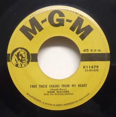 Hank Williams - Take These Chains From My Heart - 1953 Country 45 on MGM Foto 1 de 2