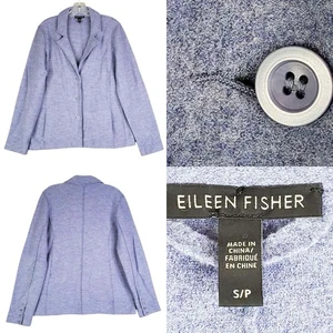 Eileen Fisher Jacket Blazer Periwinkle Purple Wool Size Small S Petite - Picture 1 of 7
