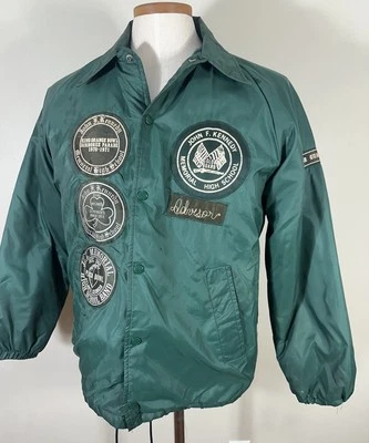 Chaqueta de Colección 1969 JFK Color Guard Para Hombre Grande Bombardero Forrado de Piel Abrigo Capucha Verde Foto 1 de 4