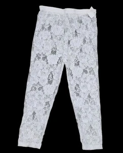 Boutique legging capri blanc dentelle transparente à superposer femme taille SMALL NEUF SANS ÉTIQUETTE - Photo 1/4