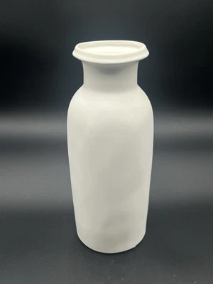 "Florero moderno elegante blanco mate decoración cerámica 13,25"" alto contemporáneo" Foto 1 de 4