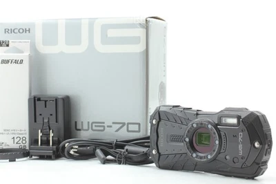 [Near MINT w/SDXC Card 128G ] RICOH WG-70 16 MP Digital Camera Black From JAPAN - Image 1 of 4