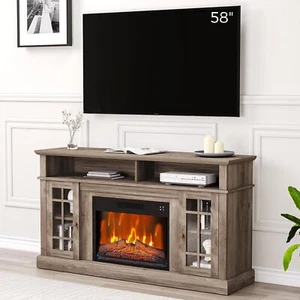Electric Fireplace TV Stand Entertainment Center Remote Control Console Cabinet  - Picture 1 of 34